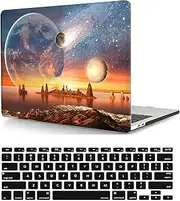 Compatible with MacBook Pro 15 inch Case with Touch Bar and Touch ID 2019 2018 2017 2016 Release Model A1707 A1990, Plastic Protective Matt Hard Shell Case Cover & Keyboard Cover, Earth