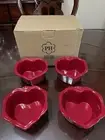Princess House Pavillion Berry Heart Ramekins Set of 4 (3209) *New in Box*