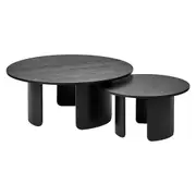 Cooper & Co. Taupo Coffee Tables Set of 2 Curved Legs in Black