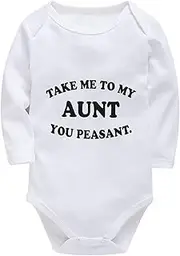 [WOOYONGING] Take Me To My Aunt You Peasant Onesie for Girls Long Sleeve Neutral Coming Home Outfit Newborn White Boys Outfits