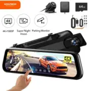 WOLFBOX G930 10in Mirror Dash Cam Front and Rear View Camera Parking Monitor