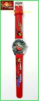 new Cars Lightning McQueen Boys Kids anime Watch time cartoon Toy faux leather
