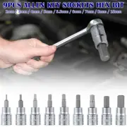 9Pcs Hex Bit Socket Set Sturdy Allen Key Sockets Professional 3/8inch UX