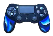 Silicone Cover For PS4 Controller Case Skin - Black/Blue Camo