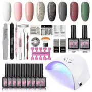 Uv Gel Nail Polish Set, Uv Led Nail Lamp, Starter Set, Gel Nail Polish For Uv Nail Design, 8-piece Set