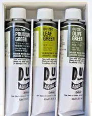Holbein Oil Paint (3) Prussian Green, Leaf Green & Olive Green, Brand New