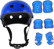 1Set Protective Gear of Helmet Elbow Wrist Pads for Roller Skating Biking Lightweight Comfortable for Boys Outdoor Safety Supplies