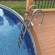 Stainless Steel Pool Ladder,Boat Pool Ladder 4 Steps Bathing for Swimming/Deck Boat,Folding Dock Boat Ladders 4 Step,Stainless Steel Pool Ladder with Wide Step & Handle