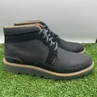 COLLECTION BY CLARKS Mens Black Lightweight Barnes Round Toe Leather Boots 8.5 M