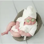 寶寶 寫真 白色浴袍 套裝 寶寶拍照衣 拍照服 兒童攝影服裝 新生兒攝影 彌月攝影 兒童寫真