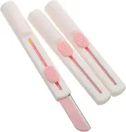 KAILIKETIY 3pcs Compact Eyebrow Razor Set Portable Sliding Trimmer for Women Men Precision Micromesh Blades Stainless Steel Plastic Unisex Design