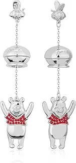 [Disney] Women's WGP Winnie honey pot earrings Drop Earrings, Silver, 8CM