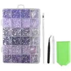 30000 PCS Resin Rhinestones Purple AB Flatback Rhinestones Nail Art