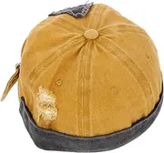 [FOMIYES] Brimless Vintage Fisherman Hat for Men Washable Cotton Cooling Cap Retro Style Sailor Beanie Unique Textured Design for Outdoor Fashion Fits