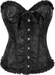 [Jecarden] Corset Women's Black Corset Top Women's Underbust Corset Sexy Women's Corset Top Aesthetic Lace Bustier (XS-6XL), black, Small