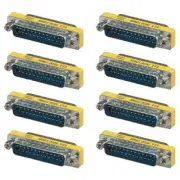 8x 25 Pin D-SUB DB25 Male to Male Mini Gender Changer Coupler M/M Gold Plated