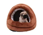 Winter Warm Soft Thick Cotton Cute Yurt Pets Dog Cat House Washable Hideout Tent-Coffee