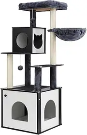 i.Pet Cat Tree Tower Scratching Post Scratcher 144cm Wood Bed Condo House