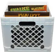 12"/LP Vinyl Record White Plastic Case Foldable-Road/Storage Stackable(80 vinyl)