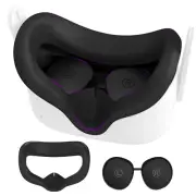 Face Pad Cover for Oculus Quest 2 with Lens Covers Protectors Washable VR Silico