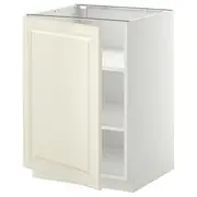 METOD base cabinet with shelves, white/Bodbyn off-white, 60x60x80 cm