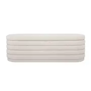Demi Storage Bench Ottoman - White Boucle