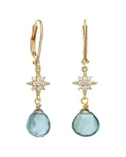 Rachel Reinhardt Quartz CZ London Star Dangle Earrings