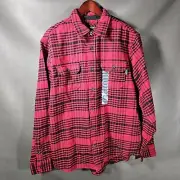 Woolrich Shacket Mens L Brawny Plaid Flannel Outdoor Farmer Chore Barncore New