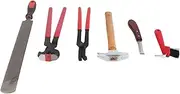 Vomeko 6 Piece Set Farrier Tools Kit,Professional Horse Farrier Hoof Trim Tool Nail Horseshoe Plier Trimming Tool,