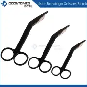 3 Lister Bandage Scissors 3.5" + 4.5" + 5.5'' BLACK Color Surgical Instruments