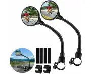 Set Of 2 Bike Mirrors For Handlebars, Retro Bike Handlebar Mirrors 360° Adjustable, Electric Scooter Rearview Mirror, Rearview