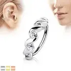 CZ Twisted Ear Cartilage Earrings Daith Tragus Helix Hoop Nose Rings