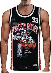 [SCREENSHOT] Mens Hip-Hop Premium Urban Sreetwear Fashion Jersey Top - NYC Style Basketball Sports Team Color Mesh Tops