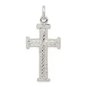 Sterling Silver Diamond -Cut Cross Pendant
