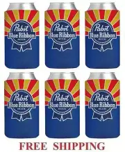 PABST BLUE RIBBON 6 PBR 16oz PINT BEER CAN WRAP COOLERS KOOZIE COOLIE HUGGIE NEW