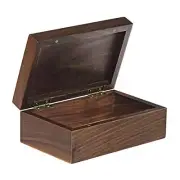 Wooden Box with Hinged Lid, Wood Storage Box with Lid, Wooden Memory Keepsake