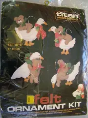 Titan Set of 4 Teddy Bears with Geese Christmas Ornaments Kit MPN 465