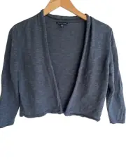Eileen fisher linen/cotton S Small gray cropped cardigan
