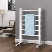 Devanti Heated Towel Rail, Aluminum Electric Towels Rack Warmer Clothes Rails Airer Drying Racks Bathroom Holder Wall Mounted Free Standing Clothe Heater Dryer, 100W 3 Min Warm 40-50°C 6 Rods Silver
