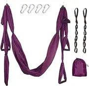 Aerial Yoga Swing Set Yoga Hammock Yoga Swing Strong Anti-Gravity Aerial Yoga Hammock Swing Yoga Swing Sling Inversion Exercises Include 2 Extensions Straps for Indoor Outdoor Home Gym Fitness