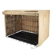 Taily Dog Cage Pet Crate Kennel Cat Foldable Metal Playpen w/Jute Cover 30¡°~48¡°