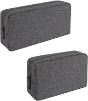 Travel Electronics Cable Organizer Bag Accessories Bag,Canvas Waterproof Universal Electronics/Accessories Multifunction Carrying Case Gadgets Bag Pouch 2 Pieces (Grey, One Size)