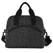 Black Leopard Insulated Lunch Bag Animal Skin Print Reusable Cooler Multi 1