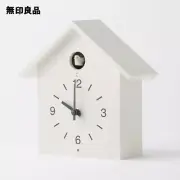 NEW!! MUJI Mechanical Cuckoo Wall or Put Clock White with Light Sensor Large