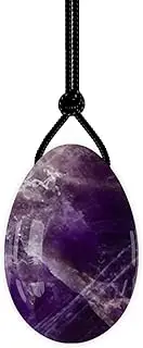Natural Rose Quarts Yoni Egg Set Obsidian Kegel Exercise Jade Egg Muscle Tightening Crystal Balls Nephrite Jade Yoni Egg,Amethyst,40x25mm