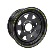 Sunrise Trailer 14" Sunraysia Steel Rim - Landcruiser 6 Stud, Black Powder Coated - WR6LC14B