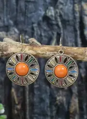 1.5” Bronze-tone Earring Set Bohemian Retro Drop Dangle Hook New Free Ship 7499