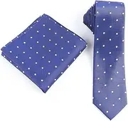 [MVUYO] FMURY Polka Dot Casual Business Tie Square Scarf Suit Silk Polka Dot Tie Suit Men's Trend Age Reduction(Blue)