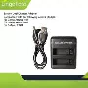 Battery Dual Charger Adapter for GoPro AHDBT-401 for GoPro Hero 4