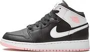 [Jordan] Big Kid's 1 Mid Black/Arctic Pink/White (555112 061) -